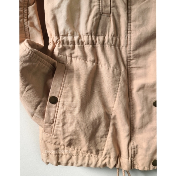 Parachute Utility Jacket Anorak, Cotton/ Linen Khaki Beige, LOFT, New with Tag - Picture 6 of 11